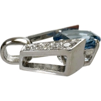 サンタマリアカラーアクアマリン 1.81ct ダイヤモンド 0.17ct ペンダントトップ Pt900プラチナ 5.2g レディース【中古】【真子質店】【NN】【KKx】