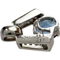 サンタマリアカラーアクアマリン 1.81ct ダイヤモンド 0.17ct ペンダントトップ Pt900プラチナ 5.2g レディース【中古】【真子質店】【NN】【KKx】