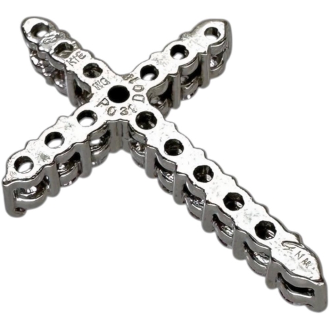 十字架/クロスデザイン ピンクダイヤモンド 0.31ct ダイヤモンド 0.18ct ペンダントトップ K18WGホワイトゴールド 18金 1.9g レディース【中古】【真子質店】【NN】【YYx】