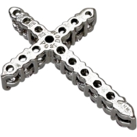 十字架/クロスデザイン ピンクダイヤモンド 0.31ct ダイヤモンド 0.18ct ペンダントトップ K18WGホワイトゴールド 18金 1.9g レディース【中古】【真子質店】【NN】【YYx】