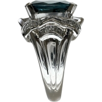 12.5号 インディゴライトブルートルマリン 3.08ct ダイヤモンド 0.67ct リング・指輪 Pt900プラチナ 13.9g レディース【中古】【真子質店】【NN】【IYxx】
