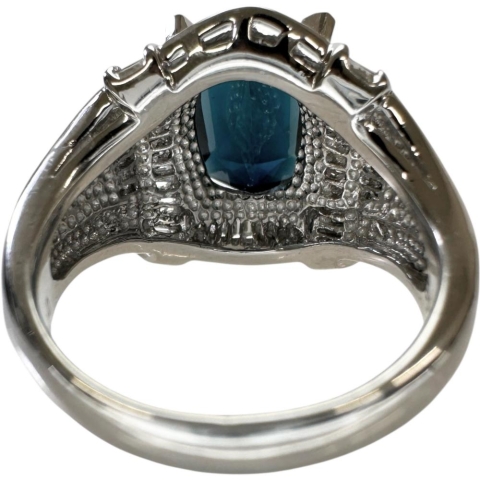12.5号 インディゴライトブルートルマリン 3.08ct ダイヤモンド 0.67ct リング・指輪 Pt900プラチナ 13.9g レディース【中古】【真子質店】【NN】【IYxx】