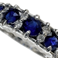 12.5号 サファイア 計0.94ct ダイヤモンド 計0.08ct リング・指輪 Pt900プラチナ 4.8g レディース【中古】【真子質店】【NN】【DKMa】