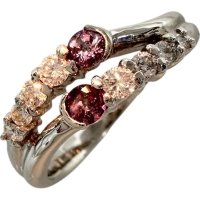 12号 アレキサンドライト 計0.18ct ダイヤモンド 計0.25ct リング・指輪 Pt900プラチナ 6.0g レディース【中古】【真子質店】【NN】【MoMiMa】