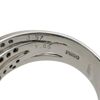 11.5号 ブルートルマリン 1.65ct ダイヤモンド 計0.57ct リング・指輪 Pt900プラチナ 9.5g レディース【中古】【真子質店】【NN】【SDY】