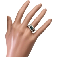 11.5号 ブルートルマリン 1.65ct ダイヤモンド 計0.57ct リング・指輪 Pt900プラチナ 9.5g レディース【中古】【真子質店】【NN】【SDY】