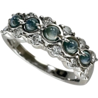 10号 アレキサンドライトキャッツアイ 計0.41ct ダイヤモンド 計0.26ct リング・指輪 Pt900プラチナ 6.4g レディース【中古】【真子質店】【NN】【YIY】