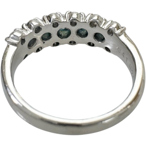 10号 アレキサンドライトキャッツアイ 計0.41ct ダイヤモンド 計0.26ct リング・指輪 Pt900プラチナ 6.4g レディース【中古】【真子質店】【NN】【YIY】