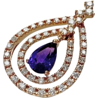 カラーチェンジサファイア 0.608ct ダイヤモンド 0.33ct ペンダントトップ K18ゴールド 18金 1.8g レディース【中古】【真子質店】【NN】【MaSY】