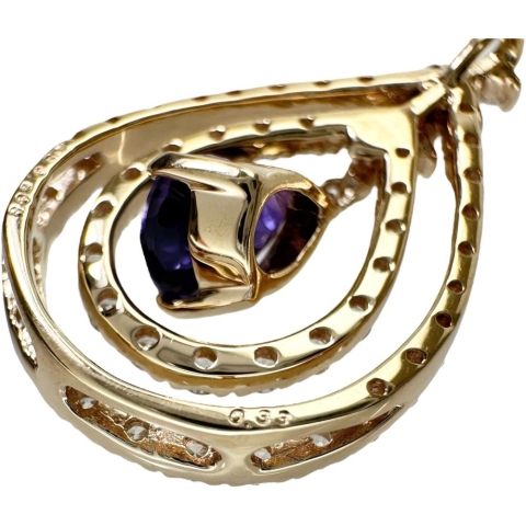 カラーチェンジサファイア 0.608ct ダイヤモンド 0.33ct ペンダントトップ K18ゴールド 18金 1.8g レディース【中古】【真子質店】【NN】【MaSY】