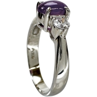 11号 パープルスターサファイア 1.51ct ダイヤモンド 0.28ct リング・指輪 Pt900プラチナ 5.3g レディース【中古】【真子質店】【NN】【YSMa】