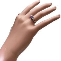 11号 パープルスターサファイア 1.51ct ダイヤモンド 0.28ct リング・指輪 Pt900プラチナ 5.3g レディース【中古】【真子質店】【NN】【YSMa】