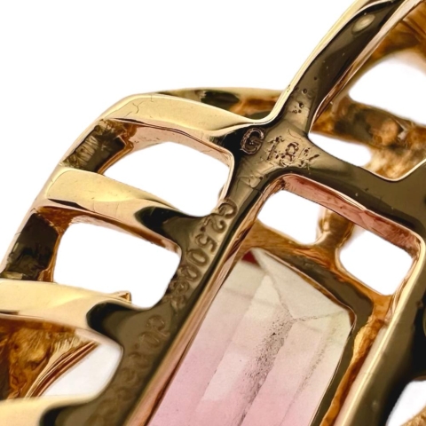 バイカラートルマリン 2.50ct ダイヤモンド 計0.069ct ペンダントトップ K18ゴールド 18金 2.8g レディース【中古】【真子質店】【NN】【DTS】