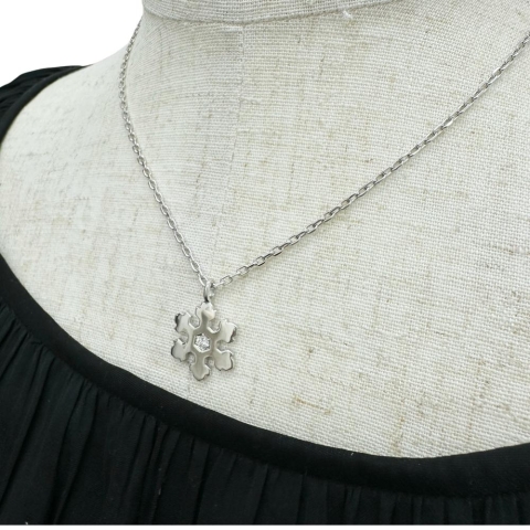 【BVLGARI/ブルガリ】 スノーフレーク ダイヤモンド ネックレス K18WGホワイトゴールド 18金 8.8g 40cm レディース【中古】【真子質店】【BL】【IKIY】