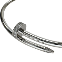 【CARTIER/カルティエ】 ジュストアンクル スモールモデル 現行モデル ダイヤモンド 0.18(20石)ct ブレスレット K18WGホワイトゴールド 18金 9.1g B6084017 #16 レディース【中古】【真子質店】【BL】【MoYMox】