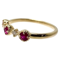 5号 ルビー ダイヤモンド リング・指輪 K10ゴールド 10金 1.0g レディース【中古】【真子質店】【NN】【Kx】