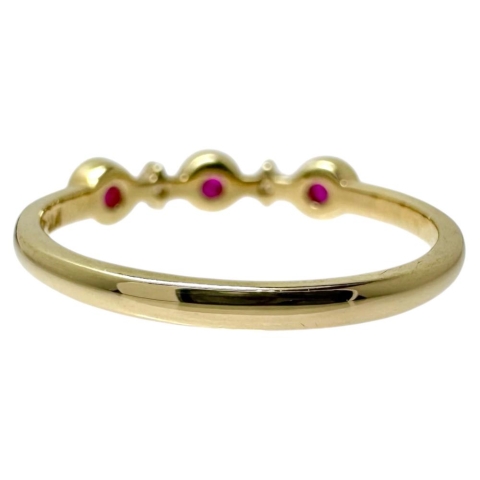 5号 ルビー ダイヤモンド リング・指輪 K10ゴールド 10金 1.0g レディース【中古】【真子質店】【NN】【Kx】