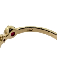 5号 ルビー ダイヤモンド リング・指輪 K10ゴールド 10金 1.0g レディース【中古】【真子質店】【NN】【Kx】