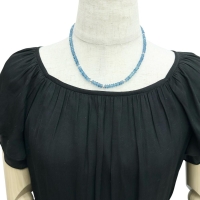 ディスクカット  アクアマリン ネックレス シルバー/ボール部分K17程度（分析済み) 15.9g 42cm レディース【中古】【真子質店】【NN】【MaMoT】