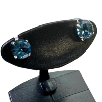 ロンドンブルートパーズ 0.50×2ct ピアス Pt900プラチナ 0.6g レディース【中古】【真子質店】【NN】【IxD】