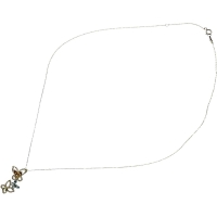 バタフライモチーフ シトリン/ブルートパーズ/ペリドット 0.50ct ネックレス K18ゴールド 18金 2.1g 45.5cm レディース【中古】【真子質店】【NN】【MaIK】