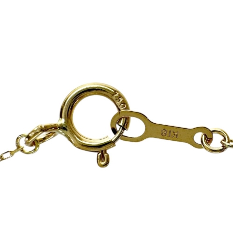 バタフライモチーフ シトリン/ブルートパーズ/ペリドット 0.50ct ネックレス K18ゴールド 18金 2.1g 45.5cm レディース【中古】【真子質店】【NN】【MaIK】