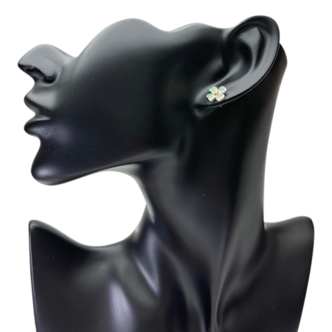 フラワーモチーフ オパール ペリドット ピアス K18ゴールド 18金 1.0g レディース【中古】【真子質店】【NN】【IMiMa】