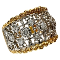 18号 【Ambrose/アンブローズ】透かし ダイヤモンド 0.41ct リング・指輪 K18ゴールド 18金/Pt900プラチナ 9.3g レディース【中古】【真子質店】【NN】【IMoMoI】