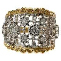 18号 【Ambrose/アンブローズ】透かし ダイヤモンド 0.41ct リング・指輪 K18ゴールド 18金/Pt900プラチナ 9.3g レディース【中古】【真子質店】【NN】【IMoMoI】