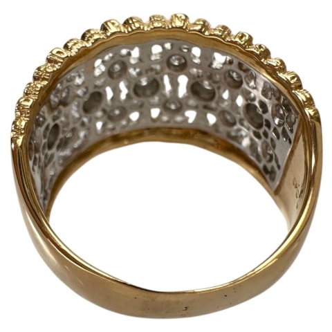 18号 【Ambrose/アンブローズ】透かし  ダイヤモンド 0.41ct リング・指輪 K18ゴールド 18金/Pt900プラチナ 9.3g レディース【中古】【真子質店】【NN】【IMoMoI】