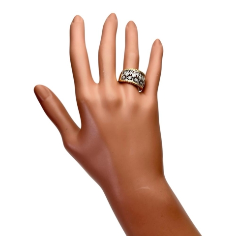 18号 【Ambrose/アンブローズ】透かし  ダイヤモンド 0.41ct リング・指輪 K18ゴールド 18金/Pt900プラチナ 9.3g レディース【中古】【真子質店】【NN】【IMoMoI】