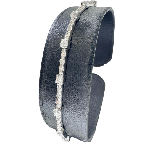 ダイヤモンド 1.80ct ブレスレット K18WGホワイトゴールド 18金 6.2g 17.5cm レディース【中古】【真子質店】【NN】【IMaKMo】