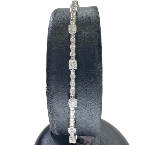 ダイヤモンド 1.80ct ブレスレット K18WGホワイトゴールド 18金 6.2g 17.5cm レディース【中古】【真子質店】【NN】【IMaKMo】