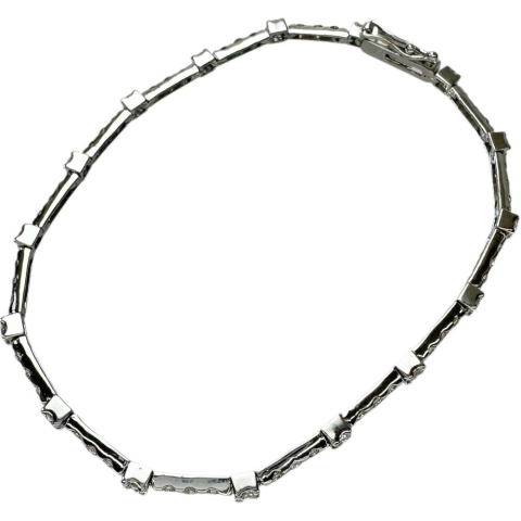 ダイヤモンド 1.80ct ブレスレット K18WGホワイトゴールド 18金 6.2g 17.5cm レディース【中古】【真子質店】【NN】【IMaKMo】