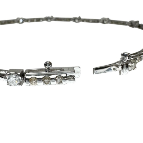 ダイヤモンド 1.80ct ブレスレット K18WGホワイトゴールド 18金 6.2g 17.5cm レディース【中古】【真子質店】【NN】【IMaKMo】