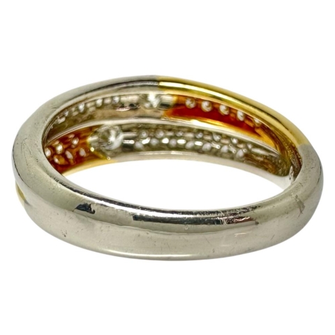 18号 ROYAL ASSCHER/ロイヤルアッシャー ダイヤモンド 0.25/0.25/計0.61ct リング・指輪 Pt900プラチナ/K18ゴールド 18金 10.0g レディース【中古】【真子質店】【NN】【IDMax】