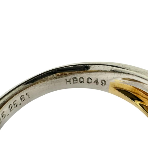 18号 ROYAL ASSCHER/ロイヤルアッシャー ダイヤモンド 0.25/0.25/計0.61ct リング・指輪 Pt900プラチナ/K18ゴールド 18金 10.0g レディース【中古】【真子質店】【NN】【IDMax】