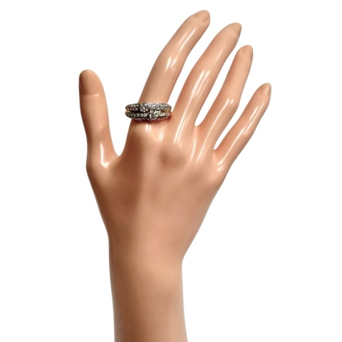 18号 ROYAL ASSCHER/ロイヤルアッシャー ダイヤモンド 0.25/0.25/計0.61ct リング・指輪 Pt900プラチナ/K18ゴールド 18金 10.0g レディース【中古】【真子質店】【NN】【IDMax】