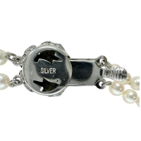 2連 アコヤ真珠3.7～7.3mm ネックレス シルバー 28.8g 43cm レディース【中古】【真子質店】【NN】【TMiY】