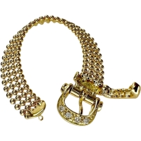 18号 ベルトモチーフ ダイヤモンド 0.08ct ルビー 0.05ct リング・指輪 K18ゴールド 18金 4.9g レディース【中古】【真子質店】【NN】【SxT】