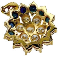 花/フラワーデザイン ダイヤモンド 0.52ct サファイア ペンダントトップ K18ゴールド 18金 2.6g レディース【中古】【真子質店】【NN】【MoMox】