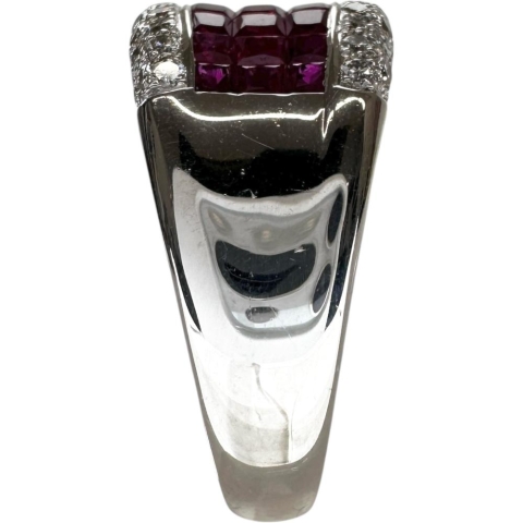 13.5号 ルビー 2.40ct ダイヤモンド 0.60ct リング・指輪 K18WGホワイトゴールド 18金 11.7g レディース【中古】【真子質店】【NN】【TTMiMi】