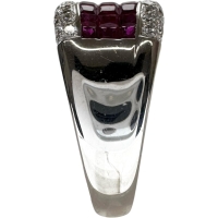 13.5号 ルビー 2.40ct ダイヤモンド 0.60ct リング・指輪 K18WGホワイトゴールド 18金 11.7g レディース【中古】【真子質店】【NN】【TTMiMi】