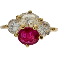 11号【Queen/クイーン】 ルビー 0.45ct ダイヤモンド 0.67ct リング・指輪 K18ゴールド 18金 3.5g レディース【中古】【真子質店】【NN】【IIxx】