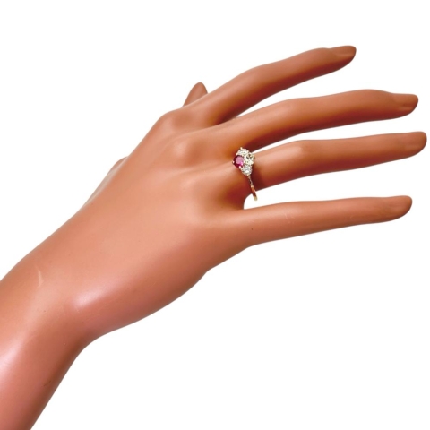 11号【Queen/クイーン】 ルビー 0.45ct ダイヤモンド 0.67ct リング・指輪 K18ゴールド 18金 3.5g レディース【中古】【真子質店】【NN】【IIxx】