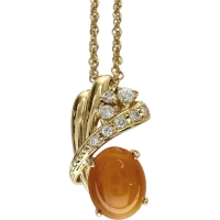 オパールキャッツアイ 1.41ct ダイヤモンド 0.16ct ネックレス K18ゴールド 18金 5.9g 41cm レディース【中古】【真子質店】【NN】【IxKMi】