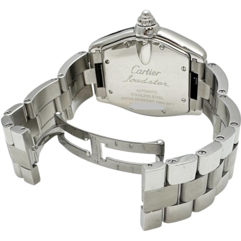 【CARTIER/カルティエ】 W62001V3 2510 ロードスターLM 腕時計 ステンレススチール 自動巻き/オートマ ブラック文字盤/シルバーベルト メンズ【中古】【真子質店】【BL】【MaTDMo】