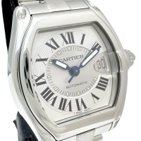 【CARTIER/カルティエ】 W62000V3 2510  ロードスターLM 腕時計 ステンレススチール 自動巻き/オートマ シルバー文字盤/シルバーベルト メンズ【中古】【真子質店】【BL】【MaTMiS】