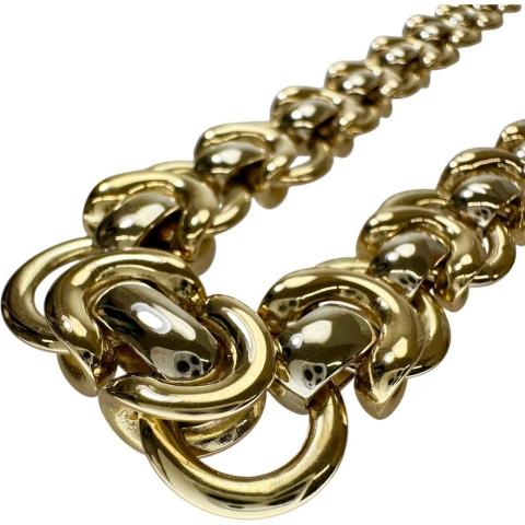 【UNOAERRE/ウノアエレ】 デザインチェーン 中空  ネックレス K18ゴールド 18金 30.8g 43cm レディース【中古】【真子質店】【BL】【MoYIx】