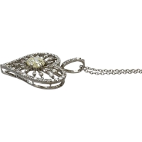 ハートモチーフ ダイヤモンド(推定L-I1)  0.510ct その他ダイヤモンド 0.36ct ネックレス K18WGホワイトゴールド 18金 4.1g 45cm レディース【中古】【真子質店】【NN】【SSx】
